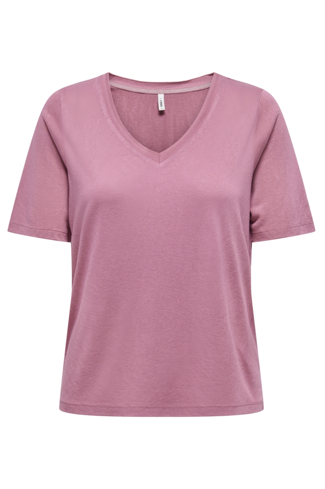 ONLELISE S/S V-NECK TOP JRS NOOS 15257390 HEATHER ROSE